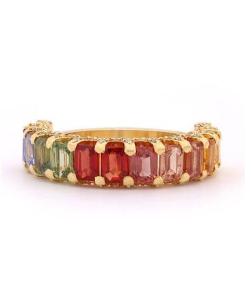 Eeuwigheidsring - 14 karaat Geel goud - 3.34ct. tw. Saffier