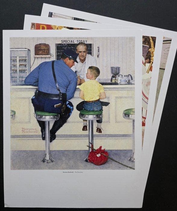 Norman Rockwell - The Runaway, Time for Greatness, Before, Antiek en Kunst, Kunst | Designobjecten