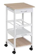 Witte Keukenwagen op Wielen met Lade, Plank & Flessenrek, Huis en Inrichting, Keuken | Keukenelementen, Verzenden, Nieuw