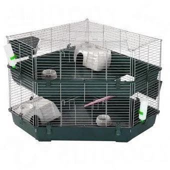 Konijnenkooi Strong Rabbit Hoek Dubbel Zwart/Chroom – Rui., Verzenden, Nieuw, Ren