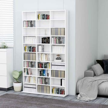 vidaXL Cd-kast 102x23x177,5 cm bewerkt hout wit, Verzenden, Nieuw
