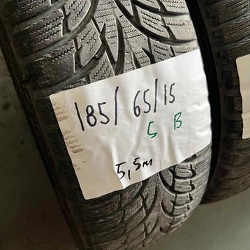 2 x Nokian 185-65-15 Winterbanden 5,5mm, Gebruikt, 15 inch, Band(en), Personenwagen