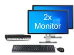 ACTIE: HP EliteDesk 800 G3 Mini i5 7e Gen incl. 2 Monitoren, 8 GB, 120 GB, Nieuw, Ophalen of Verzenden
