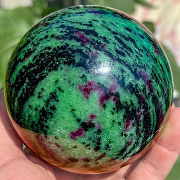 Ruby in zoisiet Large Ruby in Zoisite Qaulity sphere -