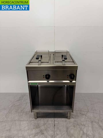 RVS Giga Dubbele Friteuse 2 x 8 liter 400V Horeca, Ophalen of Verzenden, Gebruikt
