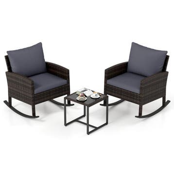 2dekans | Coast 3-delige tuinset - 2 schommelstoelen en, Ophalen of Verzenden, Zo goed als nieuw, Grijs