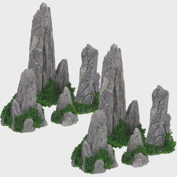 Set van 8 Decoratieve Rotsformaties met Mos voor Miniatuur L, Verzenden, Nieuw