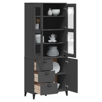 vidaXL buffetkast VIKEN 80x40x190 cm massief grenenhout, Huis en Inrichting, Kasten | Buffetkasten, Minder dan 50 cm, Verzenden