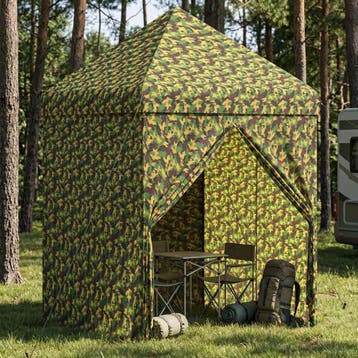 vidaXL Tent met 4 Zijwanden 2 x 2 m Leger Camouflage, Verzenden, Nieuw