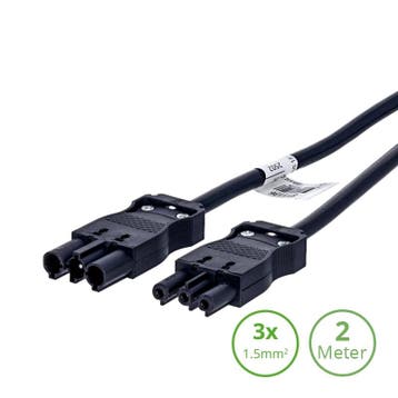 3-SWP VERLENGSNOER | 2.0 METER | 3×1.5mm², Nieuw