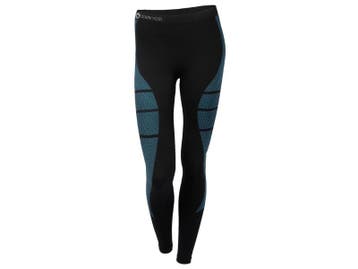 Thermo sportlegging - Seamless - Quick Dry - Zwart-Turquoise, Verzenden, Nieuw