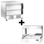 GGM Gastro | Diepvries-/gekoelde onderkast-combinatie - |, Verzenden, Nieuw in verpakking, RVS Meubilair