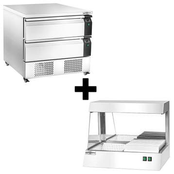 GGM Gastro | Diepvries-/gekoelde onderkast-combinatie - |, Verzenden, Nieuw in verpakking, RVS Meubilair