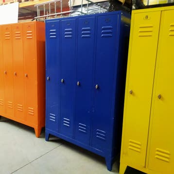 4-deurs industriële metalen lockerkast retro - diverse kleur, Huis en Inrichting, Ophalen of Verzenden, Nieuw