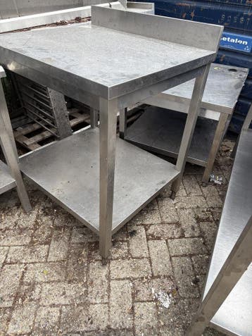 RVS Werktafel 80 X 70 X 70CM (B x D x H) Wordt schoongemaakt, Ophalen of Verzenden, Gebruikt