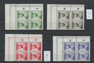 Nederland 1935 - Kinderzegels 1935 in postfrisse blokken van, Postzegels en Munten, Gestempeld