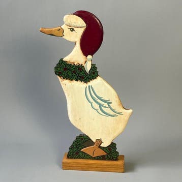 Decoratief ornament - Vintage tall Christmas Goose stand -, Nieuw