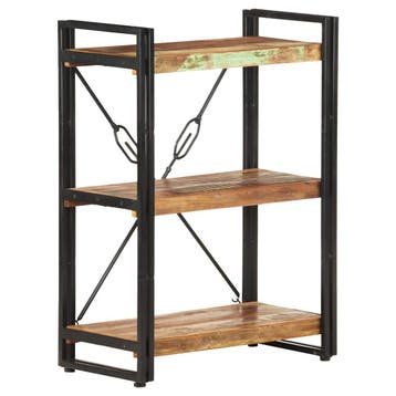 vidaXL Boekenkast met 3 schappen 60x30x80 cm massief, Huis en Inrichting, Minder dan 50 cm, Verzenden, Nieuw, Minder dan 100 cm
