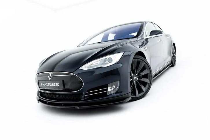 Voorspoiler V.1 Tesla Model S Mk1 Maxton Glans Zwart, Auto-onderdelen, Carrosserie en Plaatwerk, Ophalen of Verzenden