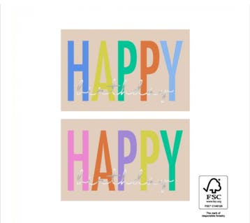 6x Happy Birthday zilver folie (Stickers), Ophalen of Verzenden, Nieuw, Meerdere stickers
