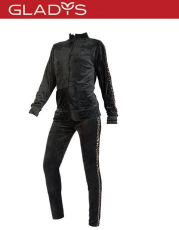 Gladys Italiaanse Dames fluweel trainingspak vest met rits, Nieuw