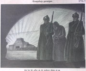 Nadezhda Krupskaya wordt gevangen genomen op spotprent, Antiek en Kunst, Verzenden