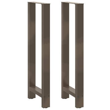 vidaXL Bartafelpoten 2 st 50x(110-111) cm staal naturel, Huis en Inrichting, Tafelonderdelen, Verzenden, Nieuw