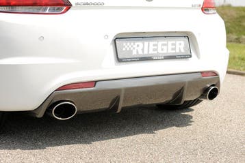 Rieger diffuser voor R-Line achterbumper | Scirocco 3 (13):, Auto-onderdelen, Carrosserie en Plaatwerk, Verzenden, Nieuw, Volkswagen