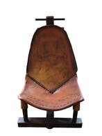 Brutalistischer Ledersessel – Brasilien – Sattelleder &