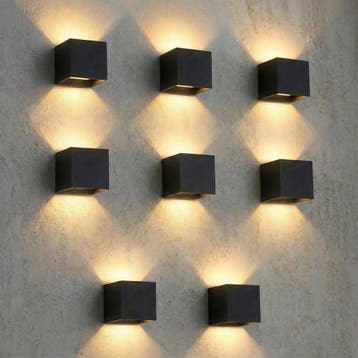 8x LED Wandlamp Kubus | Voor binnen en buiten | Dimbaar, Ophalen of Verzenden, Nieuw, Metaal