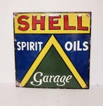 Shell Spirit Oils Emaille Bord 35,5 x 35,5cm - Origineel, Verzamelen, Merken en Reclamevoorwerpen, Ophalen, Gebruikt