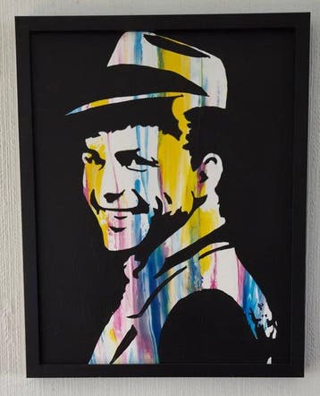 Liesens - Frank Sinatra(Handpainted on canvas met lijst)