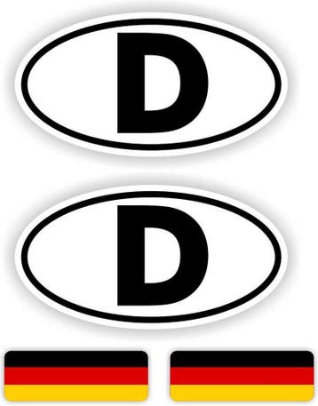 D, Duitsland auto sticker set. (1011.61), Verzenden