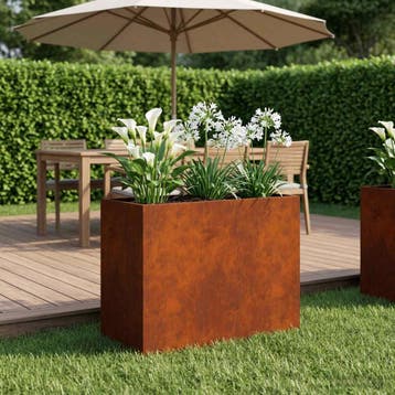 vidaXL Plantenbak Roestkleurig 60 x 30 x 50 cm weervast, Tuin en Terras, Bloembakken en Plantenbakken, Verzenden, Minder dan 60 cm