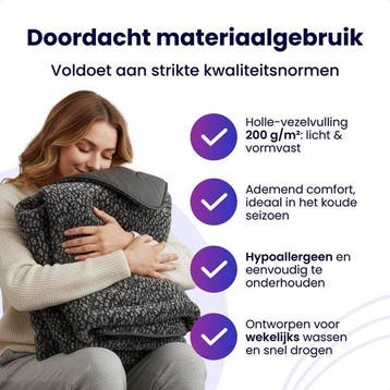 2dekans | Soulsnooze Teddy Dekbed Panter Antraciet 240×220 -, Ophalen of Verzenden, Zo goed als nieuw