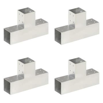 vidaXL Paalverbindingen 4 st T-vorm 81x81 mm gegalvaniseerd, Verzenden, Nieuw