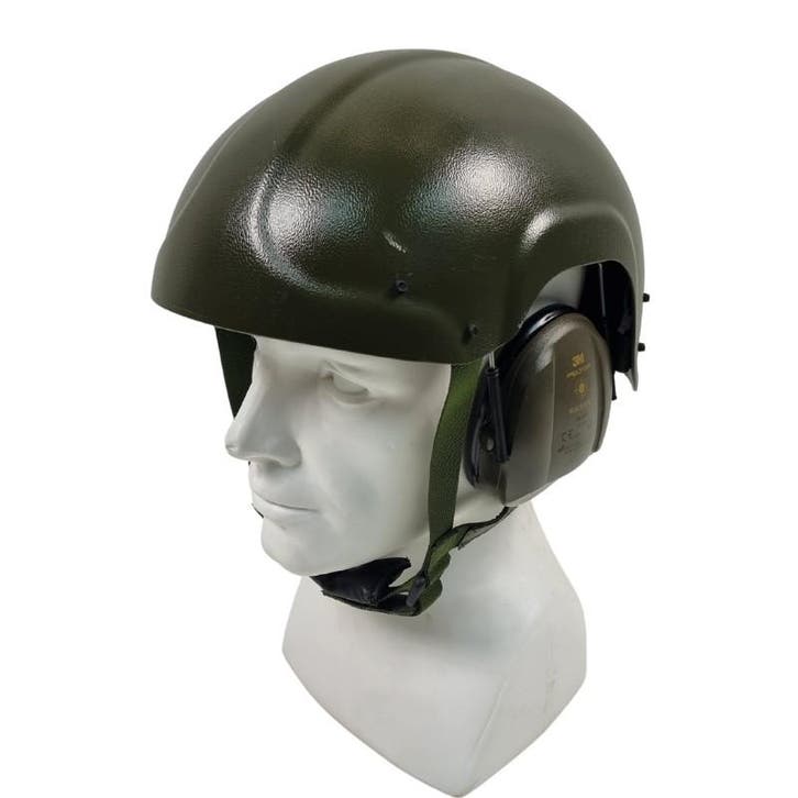 Britse leger scalp veiligheidshelm met Peltor gehoorbesc..., Verzamelen, Militaria | Algemeen, Luchtmacht, Engeland, Helm of Baret