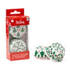 Cupcake Vormpjes Kerstboom & Hulst Ø50x32(h) mm 36 stuks, Verzenden, Nieuw