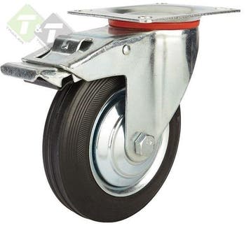 Zwenkwiel Met Rem - Wiel Met Rem - 125mm Diameter - Belastba, Ophalen of Verzenden, Nieuw