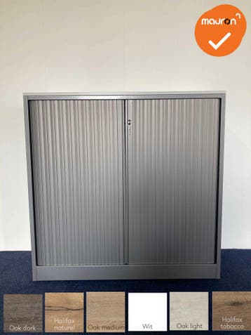 Roldeurkast - Ahrend - 110x120x45cm - Antracietgrijs met ant, Werkplek, Ophalen of Verzenden, Gebruikt, Kast
