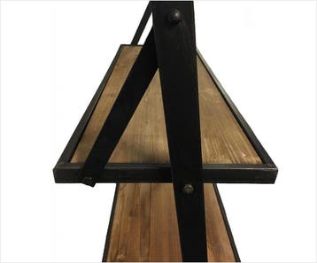 Wandrek Mano met 4 houten planken en metalen frame, Huis en Inrichting, Woonaccessoires | Wandplanken en Boekenplanken, Ophalen of Verzenden