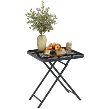 TRUUSK Klaptafel Voor De Tuin 70x70 cm - Weerbestendig Staal, Verzenden, Nieuw