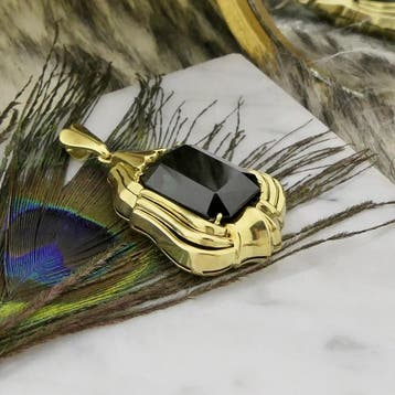 Gouden hanger met groene toermalijn (Hanger of bedel), Ophalen of Verzenden, Gebruikt, Goud, Overige merken