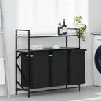 vidaXL Wasmand 3 vakken met planken grijs sonoma eiken, Verzenden, Nieuw