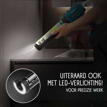 Kitspuit kitpistool 18V met led en garantie, Verzenden, Nieuw