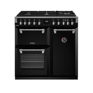 Stoves Richmond D900 DF GTG Deluxe 90 cm gasfornuis Zwart, Ophalen of Verzenden, Nieuw