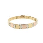 Tricolor gouden schakel armband (Schakelarmband), Ophalen of Verzenden, Gebruikt, Overige kleuren, Goud