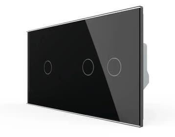 Touchscreen Schakelaar | Zwart Glas | Smart Design | 1 + 2 |, Ophalen of Verzenden, Nieuw, Schakelaar