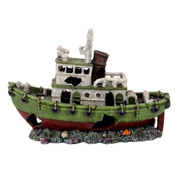 Gezonken sleepboot / Aquarium decoratie As-905 (Hardscaping), Verzenden, Nieuw, Gevuld zeewateraquarium