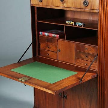 Blonde mahonie Louis Seize secretaire abattant ca 1800 No280, Antiek en Kunst, Ophalen of Verzenden